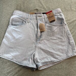 Levi's Blue Mom Shorts High-Waisted